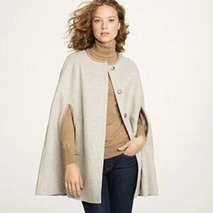NWOT J. Crew Nello Gori Wool Cape, Grey/Camel Fully Lined